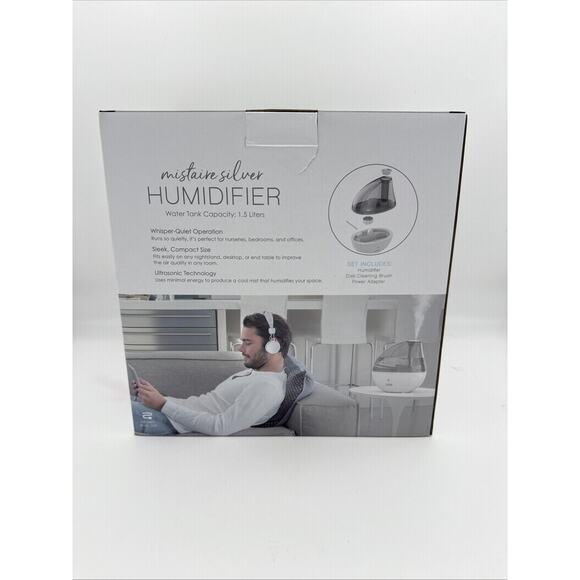 Pure Enrichment Mistaire Silver Cool Mist Humidifier Auto Shut-Off, Night Light - Picture 6 of 7